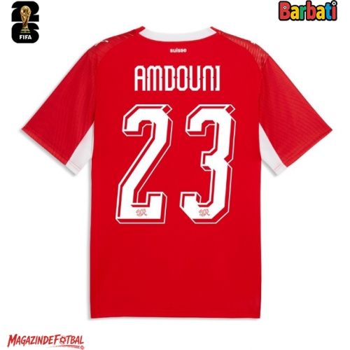 Elveția Zeki Amdouni #23 Tricou Fotbal Replică Mondial 2026 Barbati Acasa Elveția Zeki Amdouni #23 Tricou Fotbal Replică Mondial 2026 Barbati Acasa